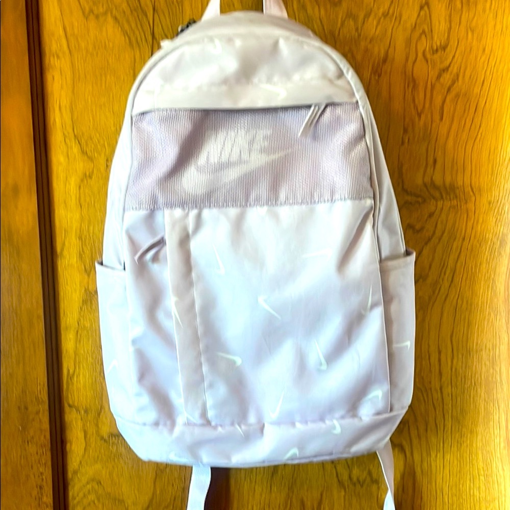 Nike Purple and White Backpack with White Nike Logo